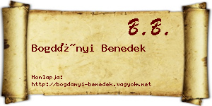 Bogdányi Benedek névjegykártya