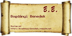 Bogdányi Benedek névjegykártya