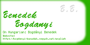 benedek bogdanyi business card