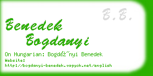 benedek bogdanyi business card